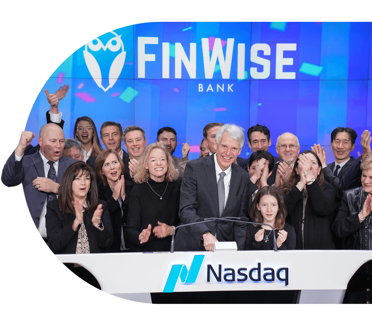 finwise bank team at nasdaq headquarters in 2023