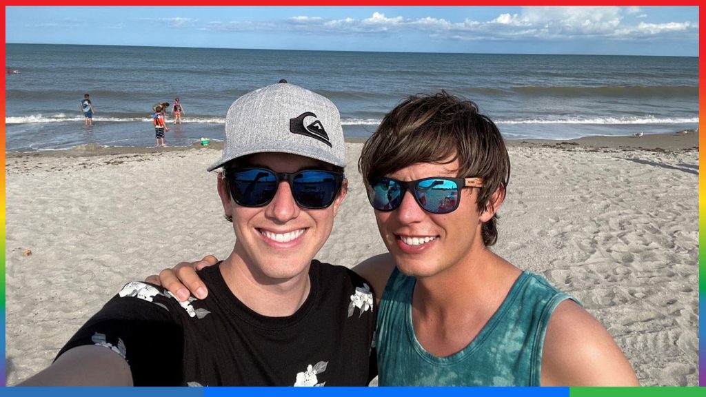 Hayden celebrates on the beach with family